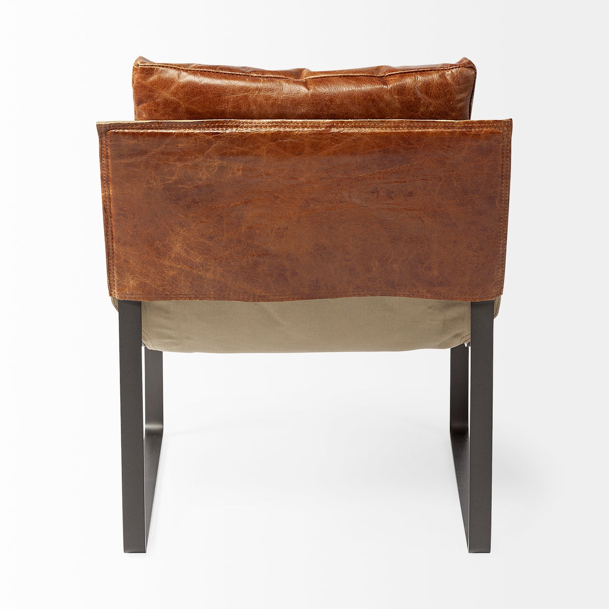 Hornet Brown Genuine Leather Accent Chair