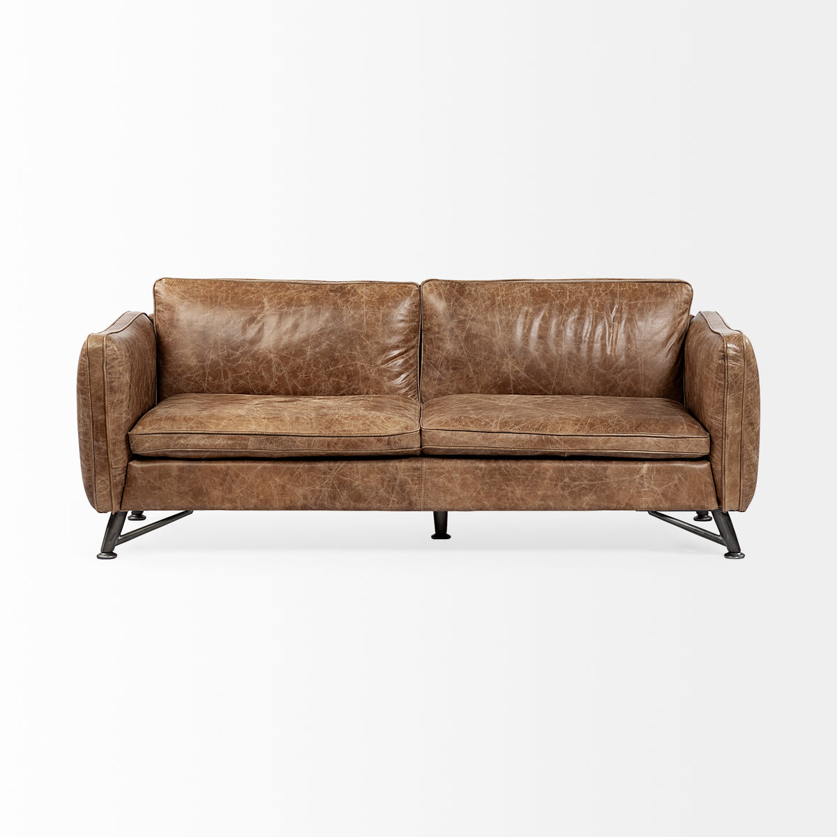 Cobain Brown Genuine Leather Sofa