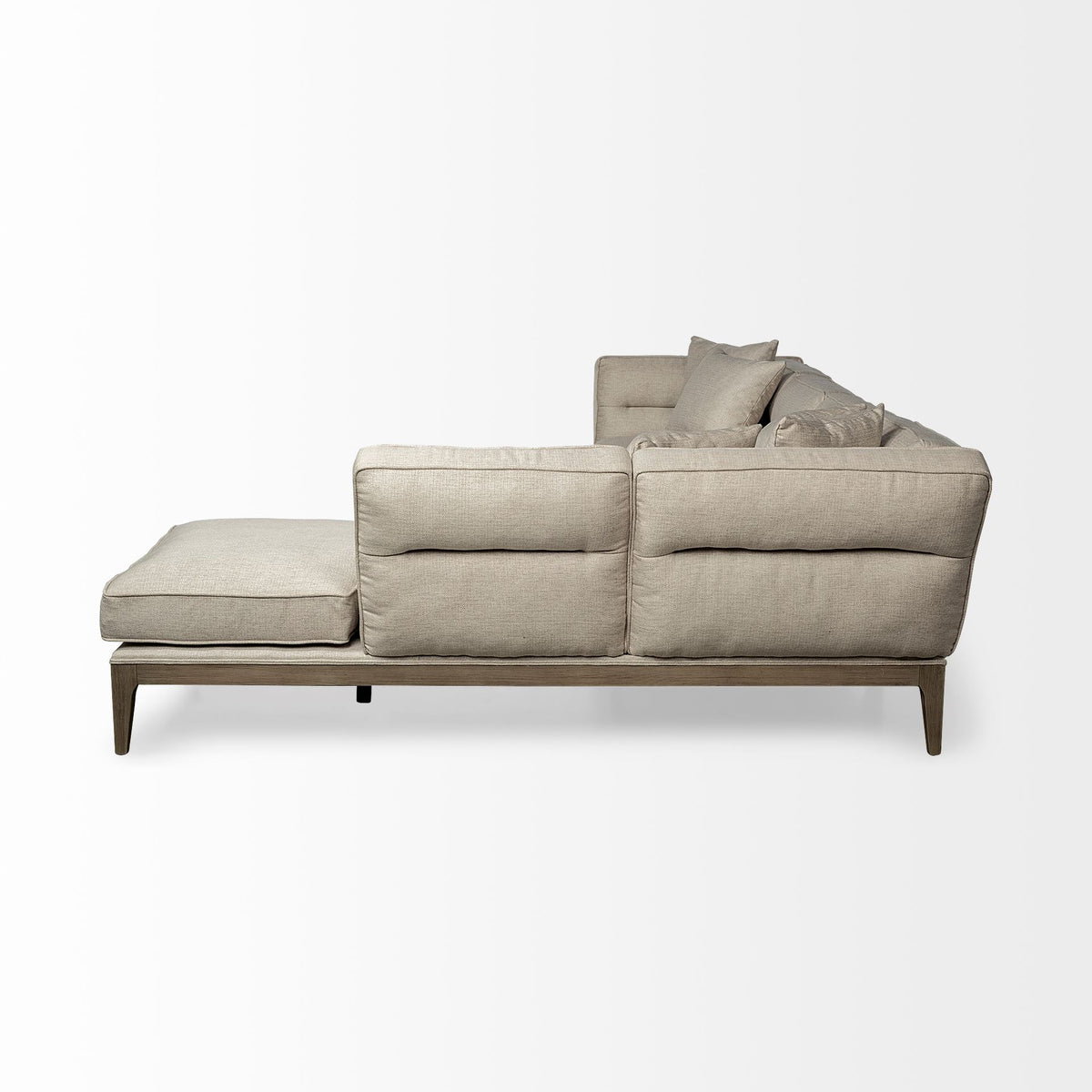 Denali Right Chaise Beige Upholstered Sectional