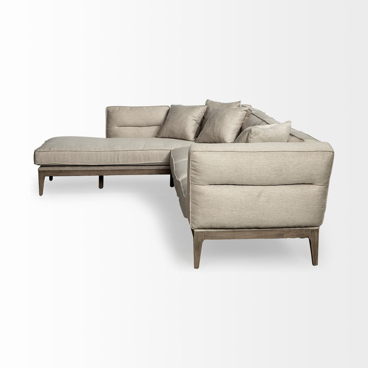 Denali Left Chaise Beige Upholstered Sectional
