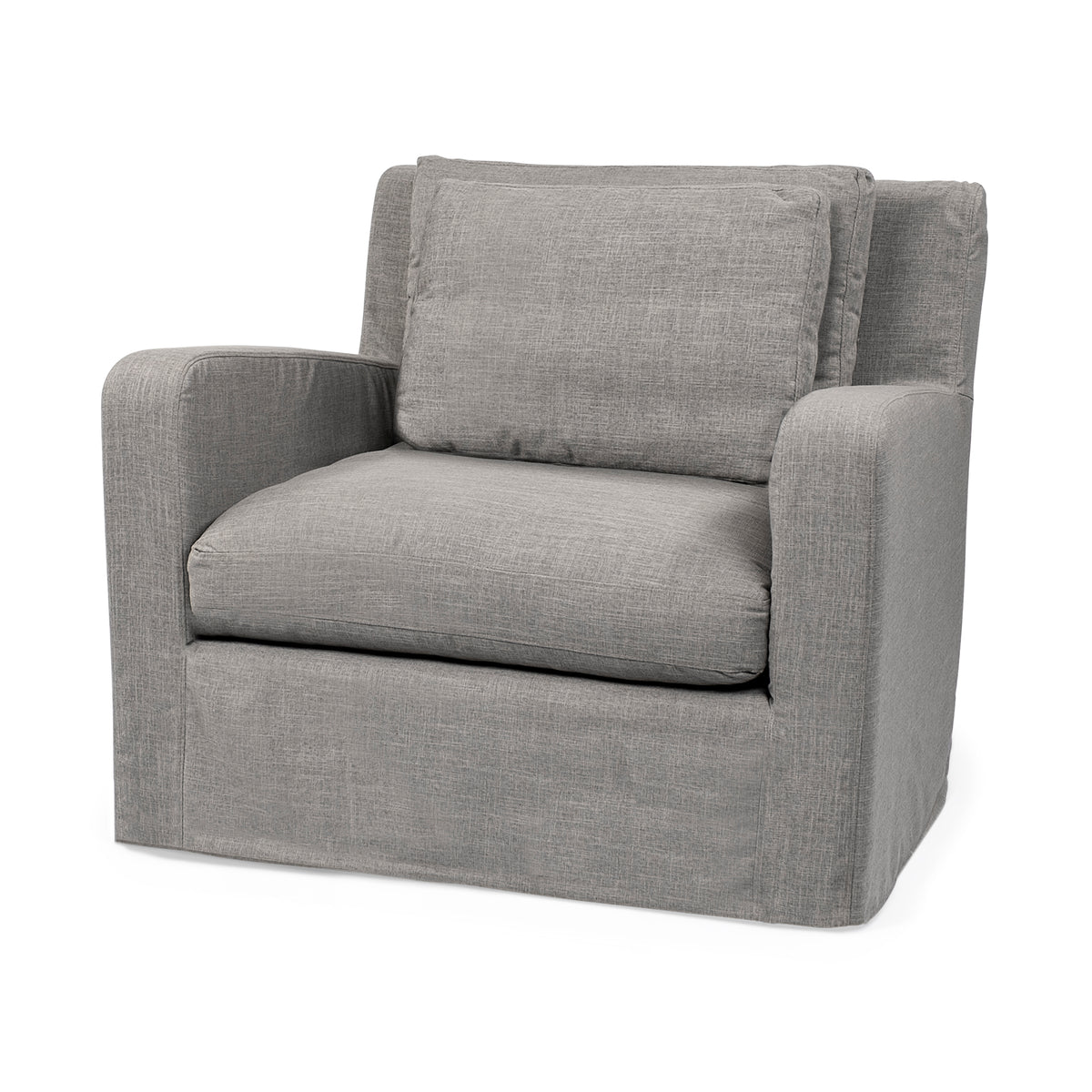 Denly Flint Gray Slipcover Arm Chair