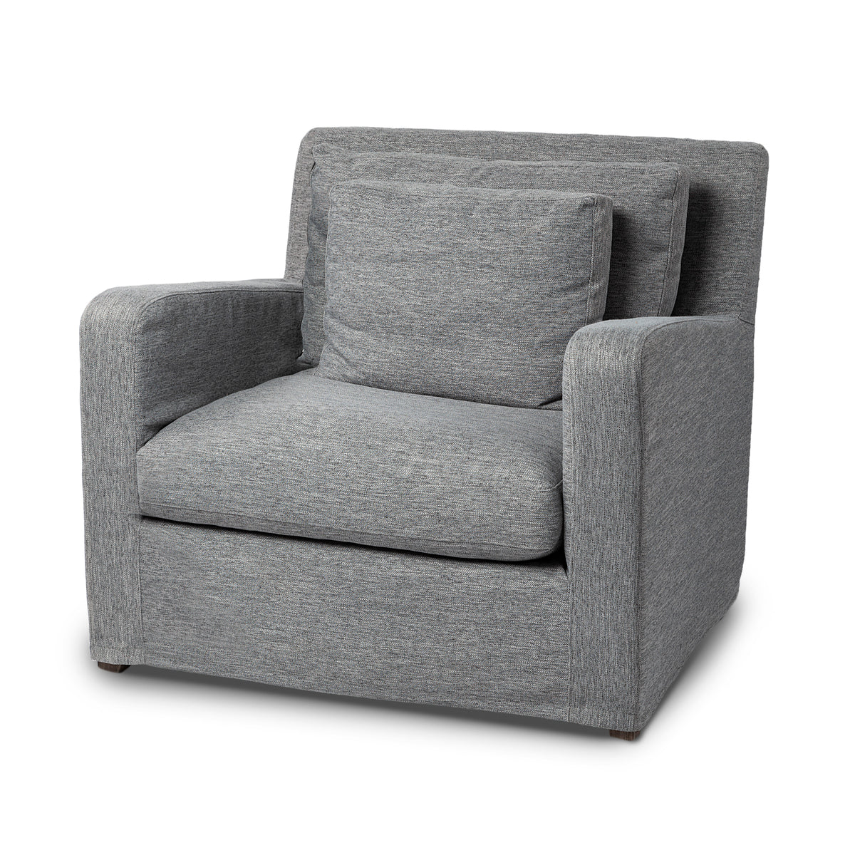 Denly Castlerock Gray Slipcover Arm Chair