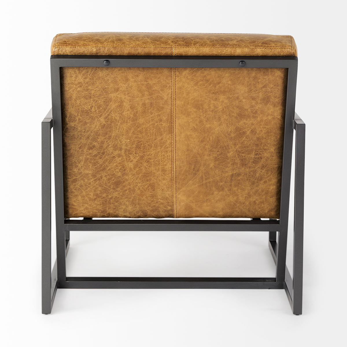 Armelle Brown Leather Accent Chair