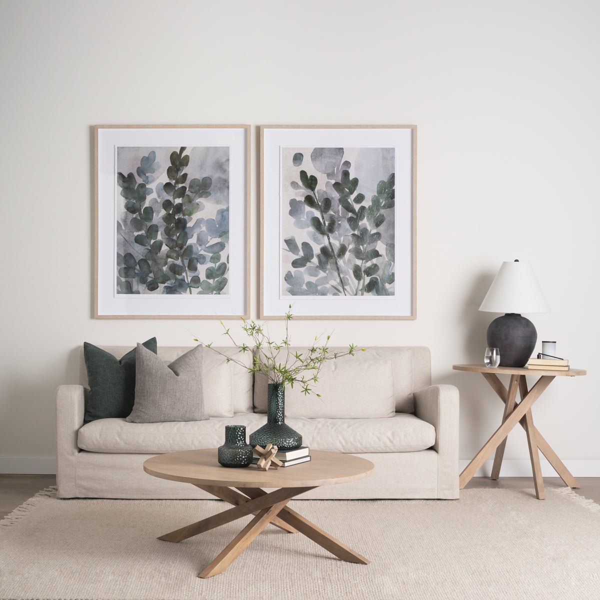 Denly Beige Slipcover 3-Seater Sofa