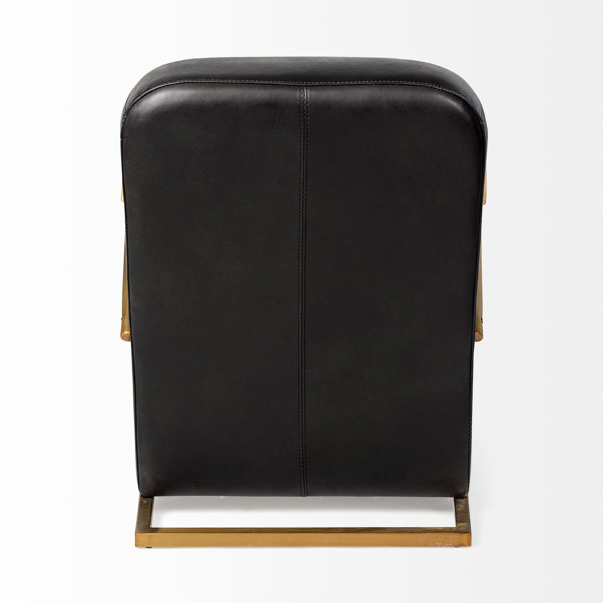 Horace Black Genuine Leather Diamond Tufted Accent Chair