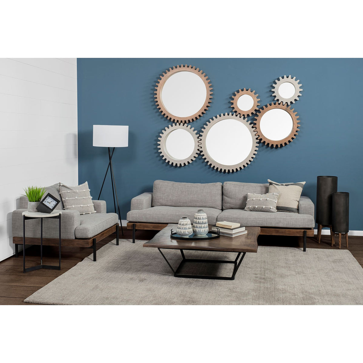 Colburne Gray Upholstered 3-Seater Sofa
