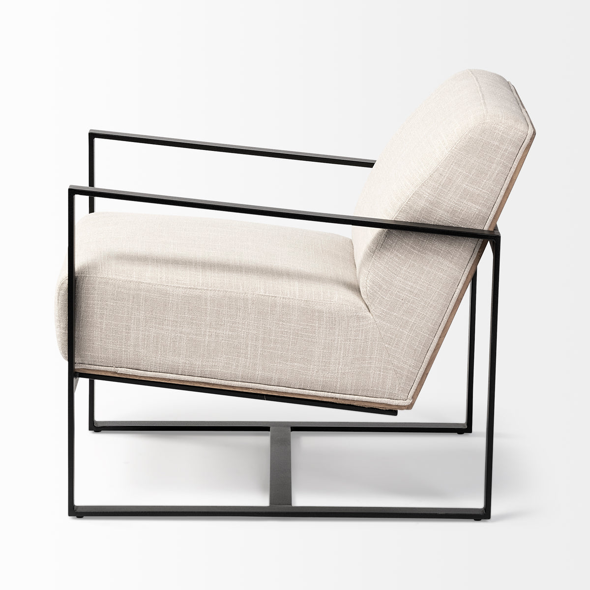 Stamford Beige Upholstered Wood Back Accent Chair