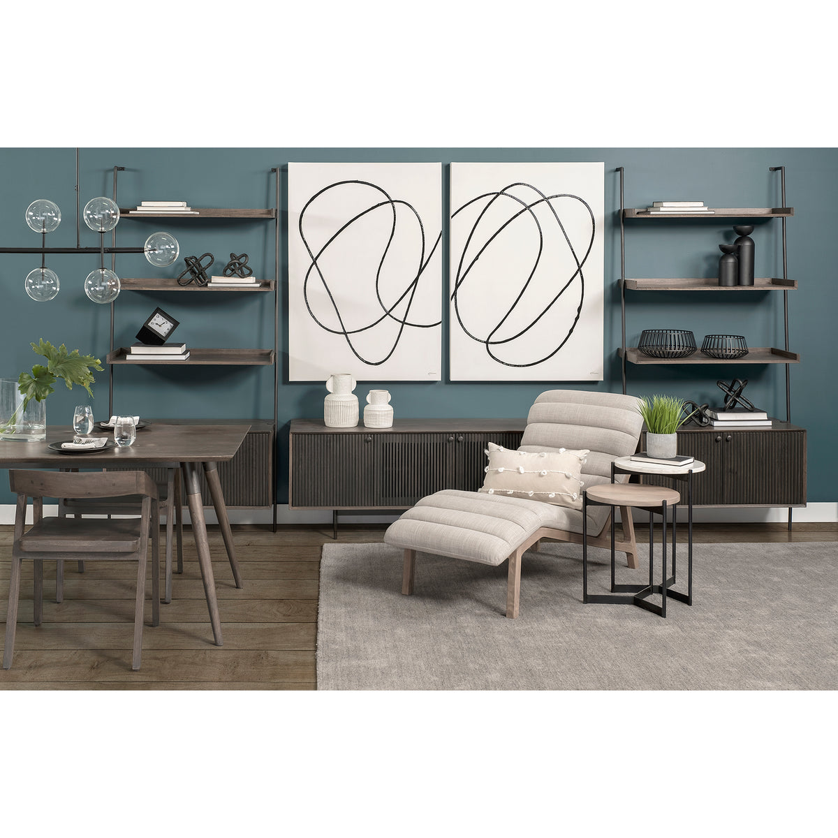 Pierre Beige Fabric Armless Chaise Lounge