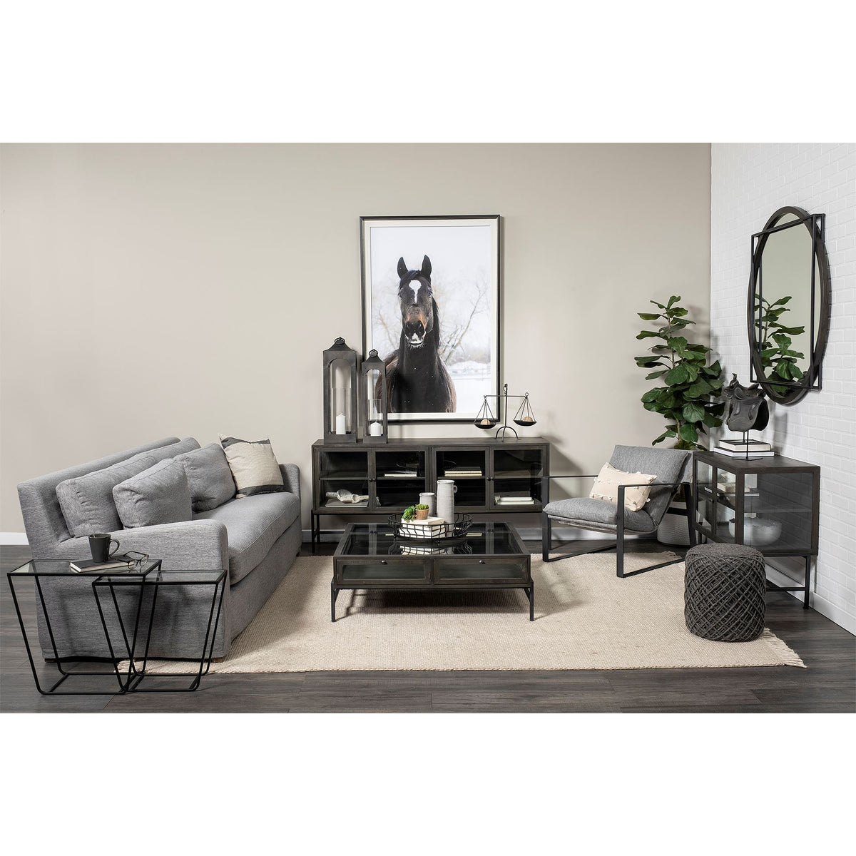 Guilia Castlerock Gray Sling Accent Chair
