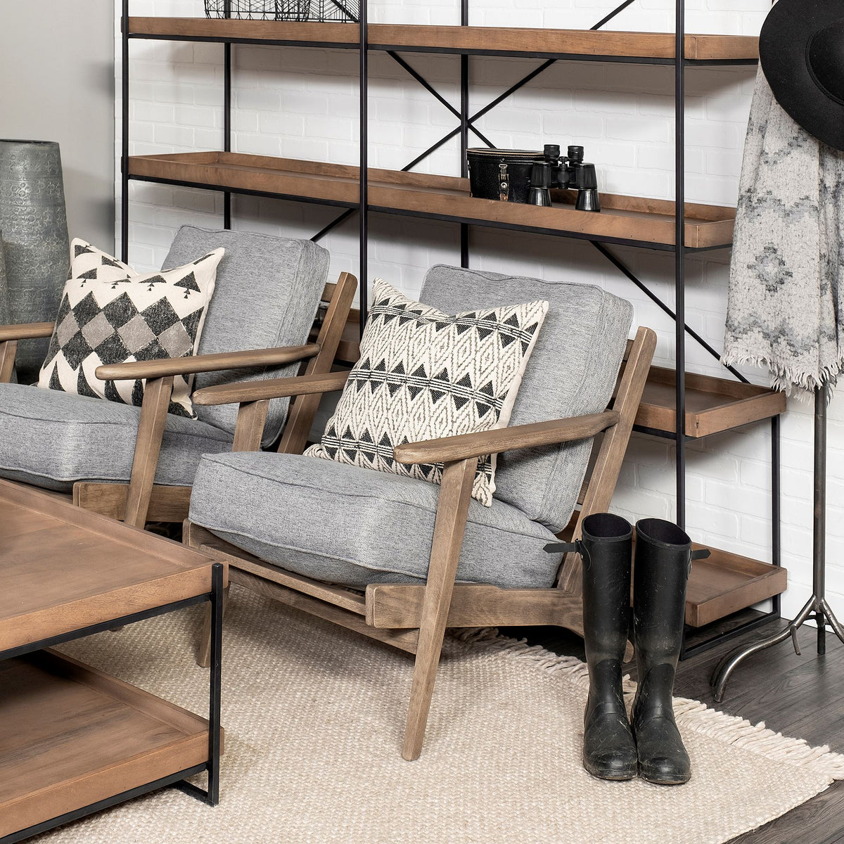 Olympus Castlerock Gray Fabric Accent Chair