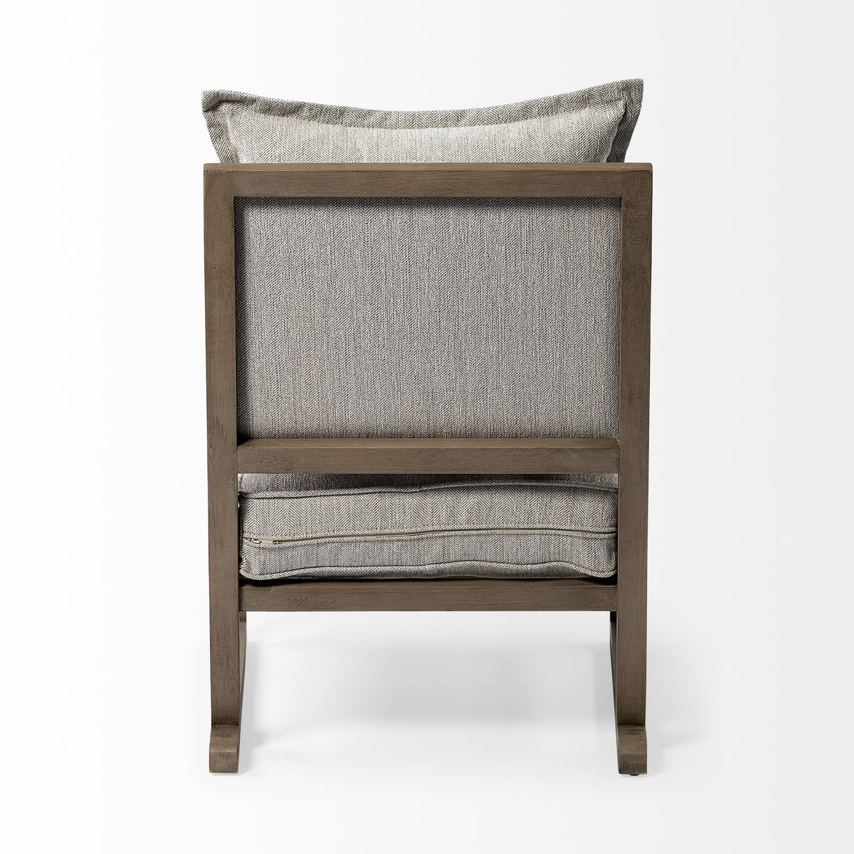 Sherlock Frost Gray Fabric Wood Frame Accent Chair