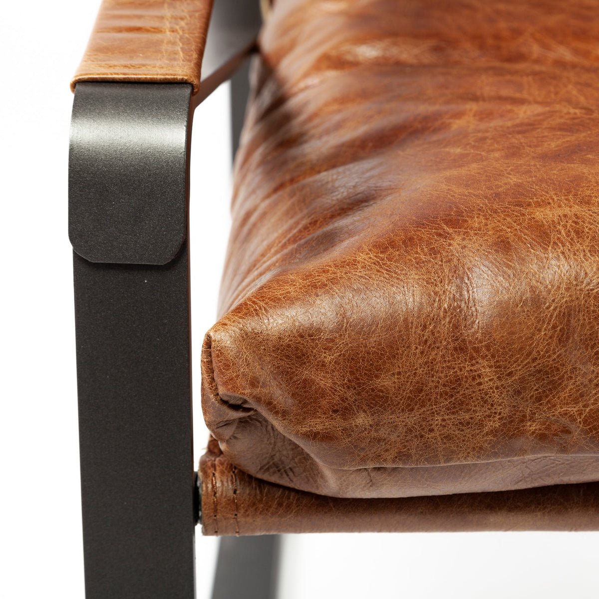 Hornet Brown Genuine Leather Accent Chair