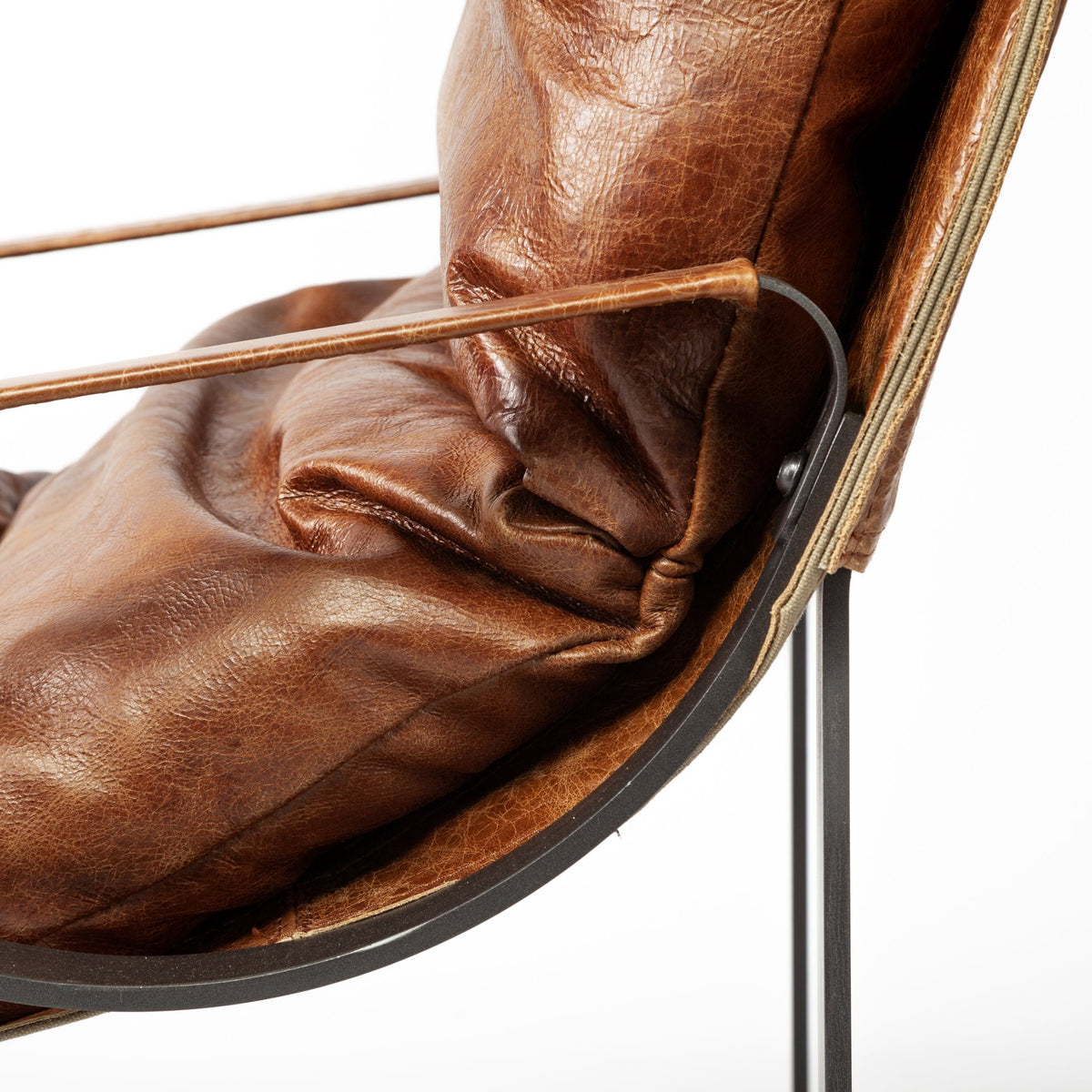 Hornet Brown Genuine Leather Accent Chair