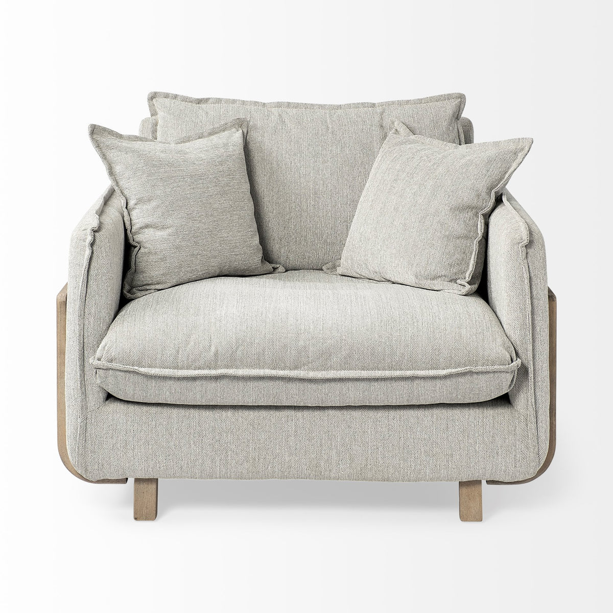 Roy Frost Gray Upholstered Arm Chair