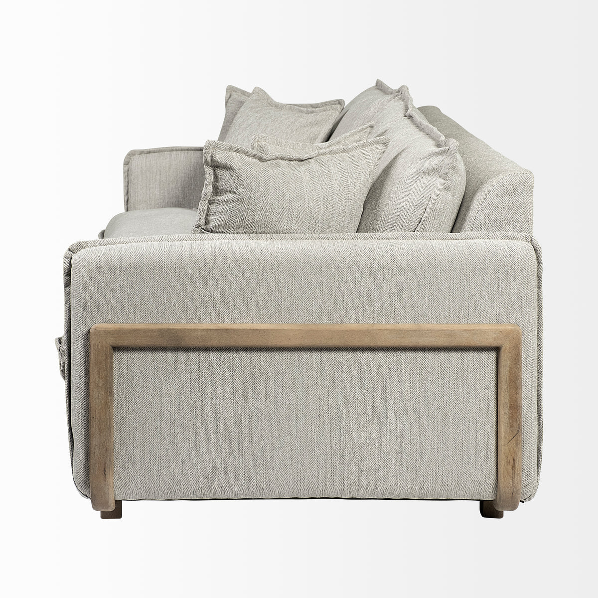 Roy Frost Gray Upholstered 3-Seater Sofa