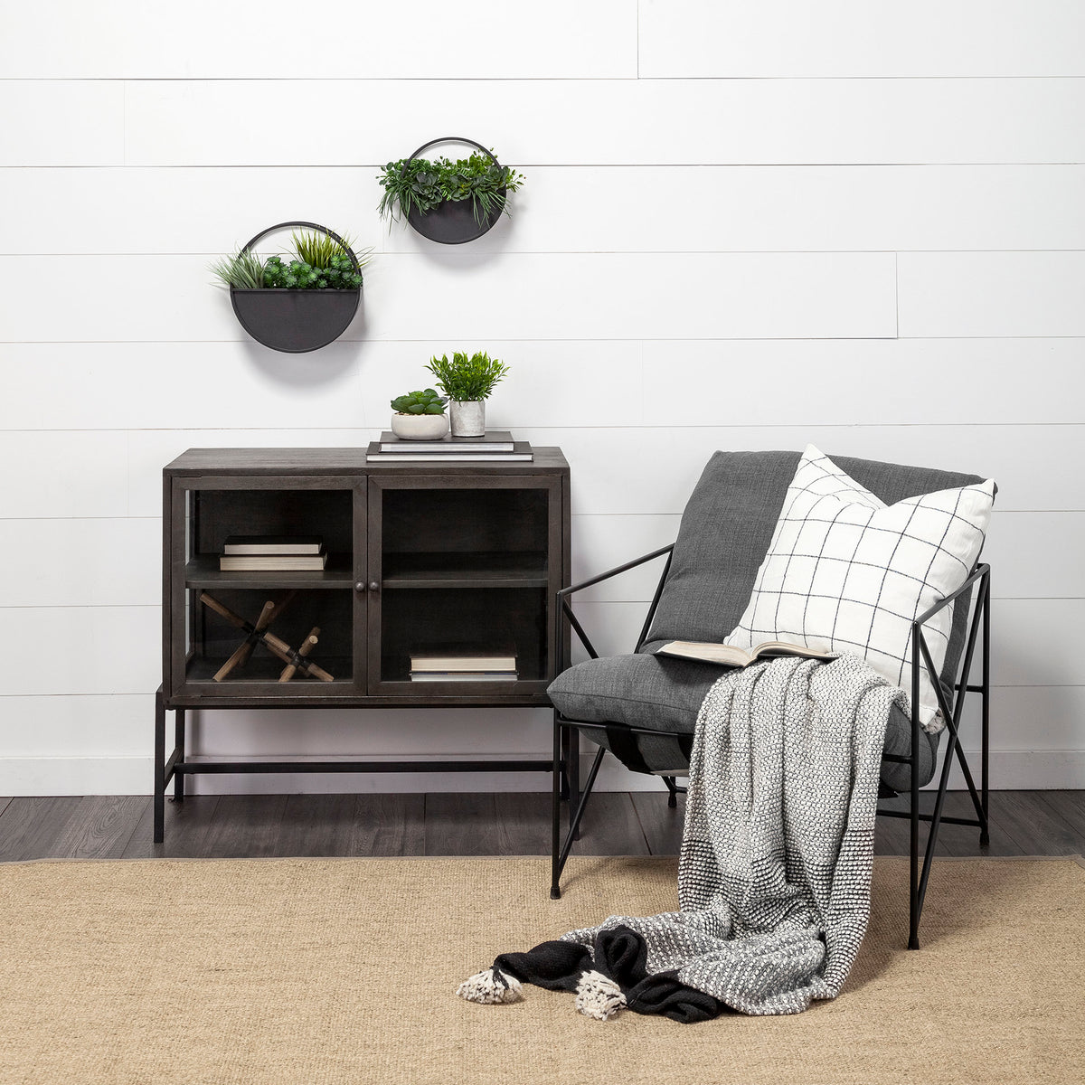 Leonidas Gray Fabric Accent Chair
