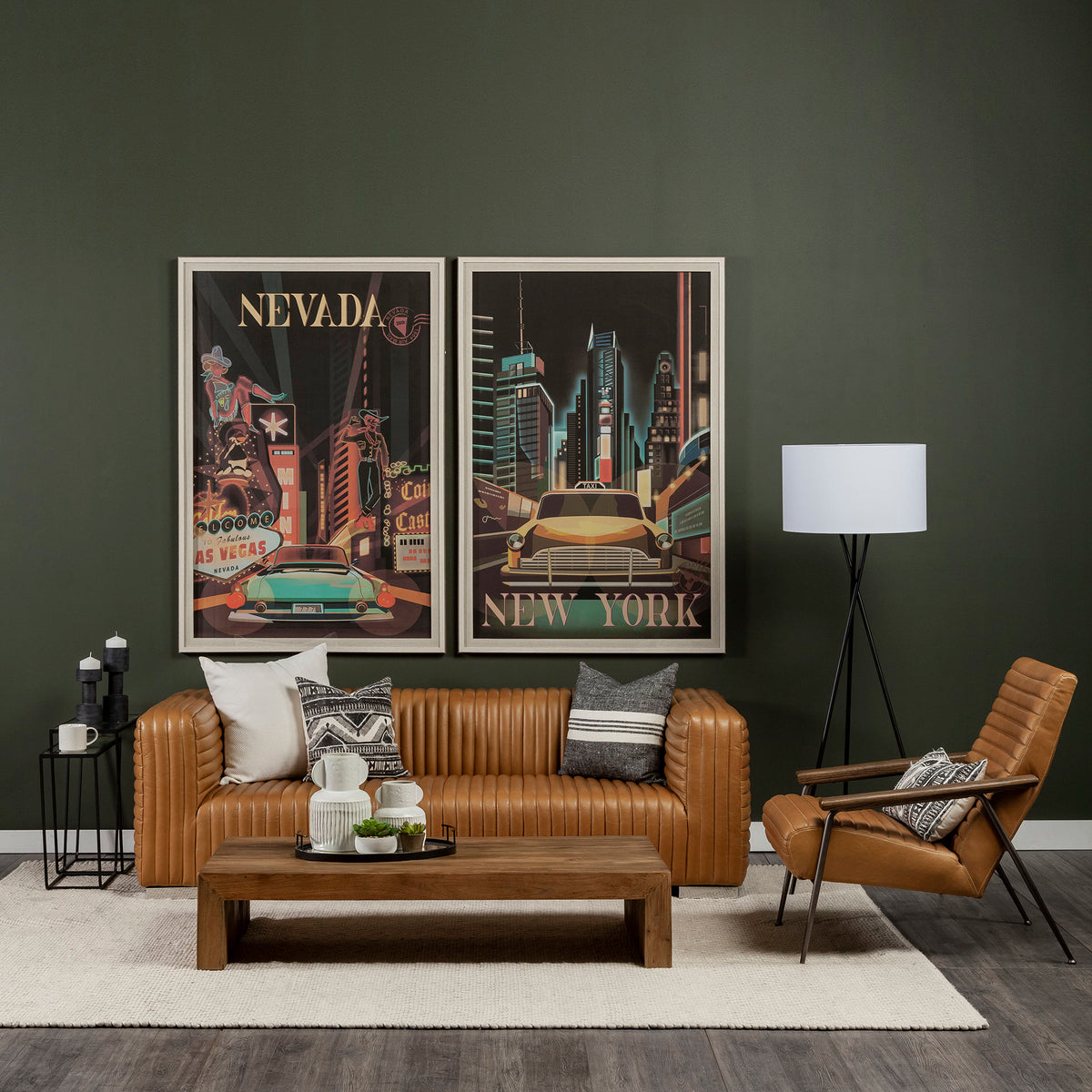 Grosjean Cognac Leather Accent Chair