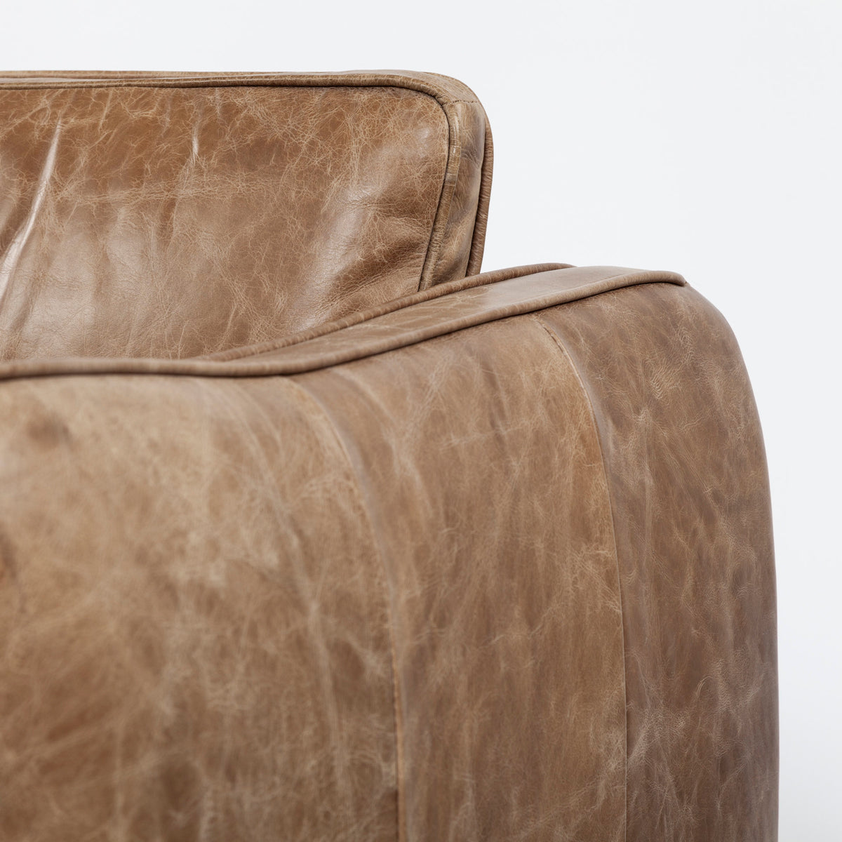 Cobain Brown Genuine Leather Sofa