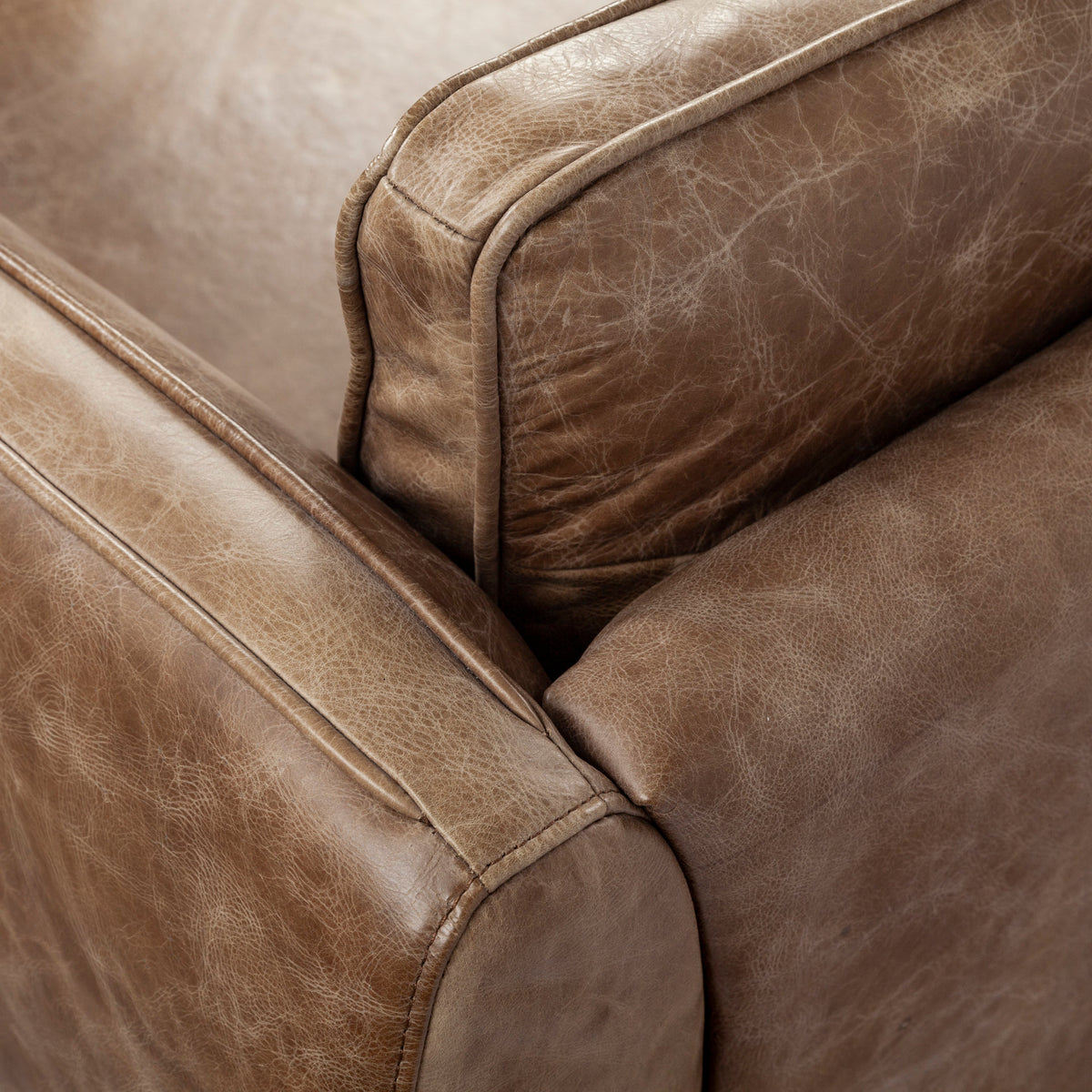 Cobain Brown Genuine Leather Sofa