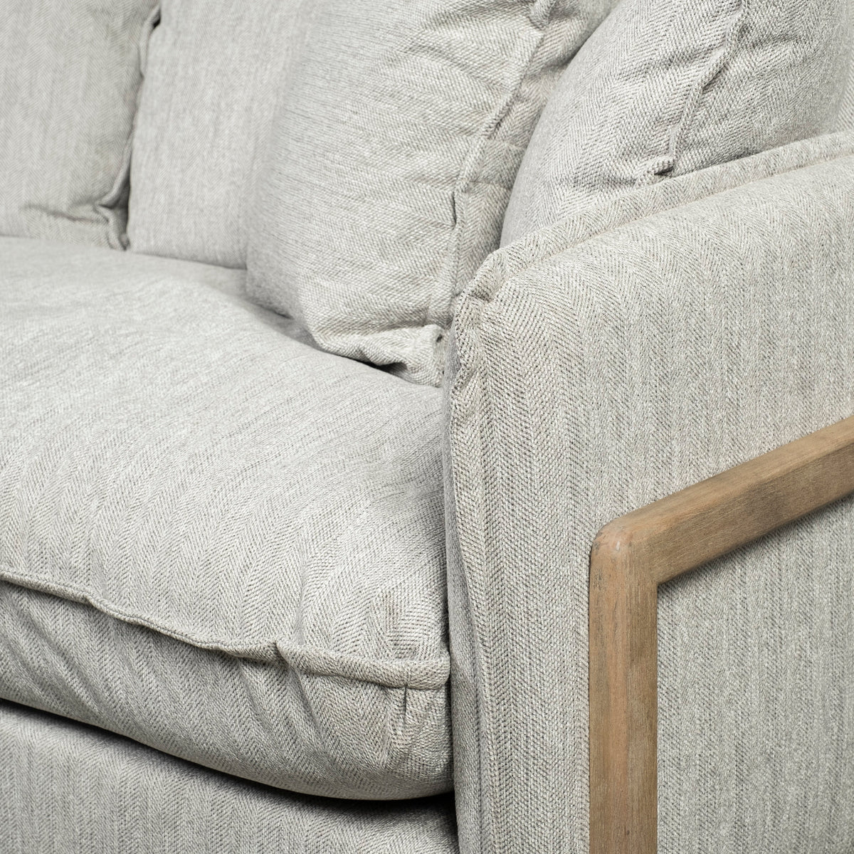 Roy Frost Gray Upholstered 3-Seater Sofa