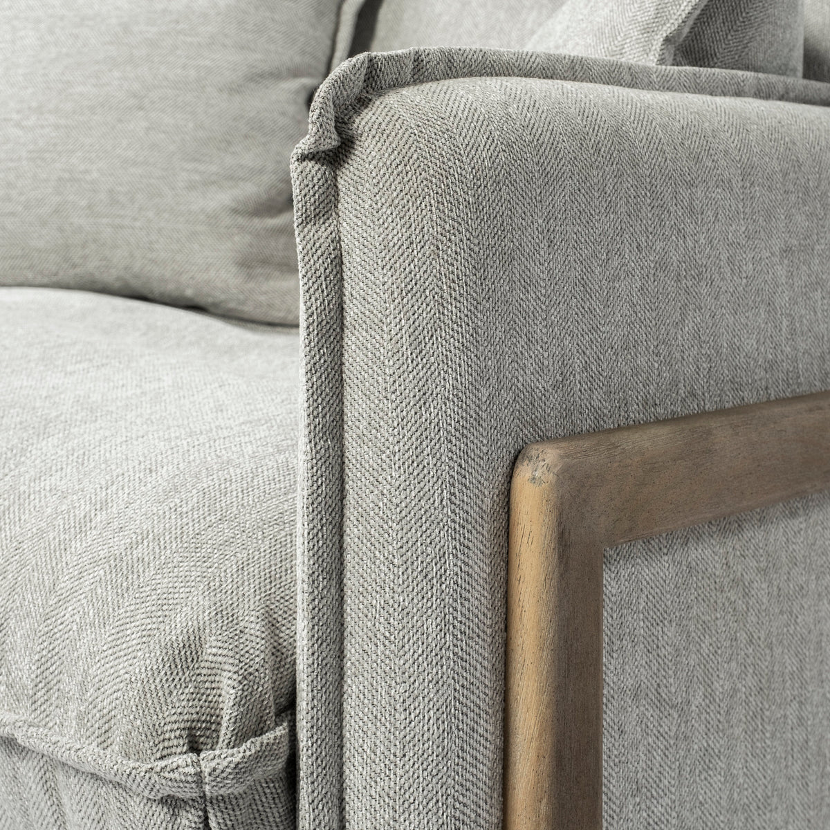Roy Frost Gray Upholstered Arm Chair