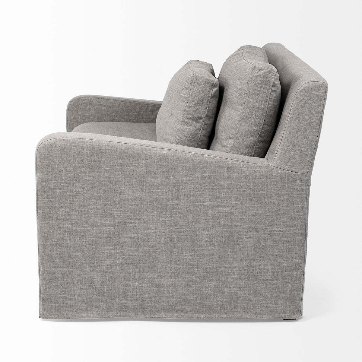 Denly Flint Gray Slipcover Arm Chair