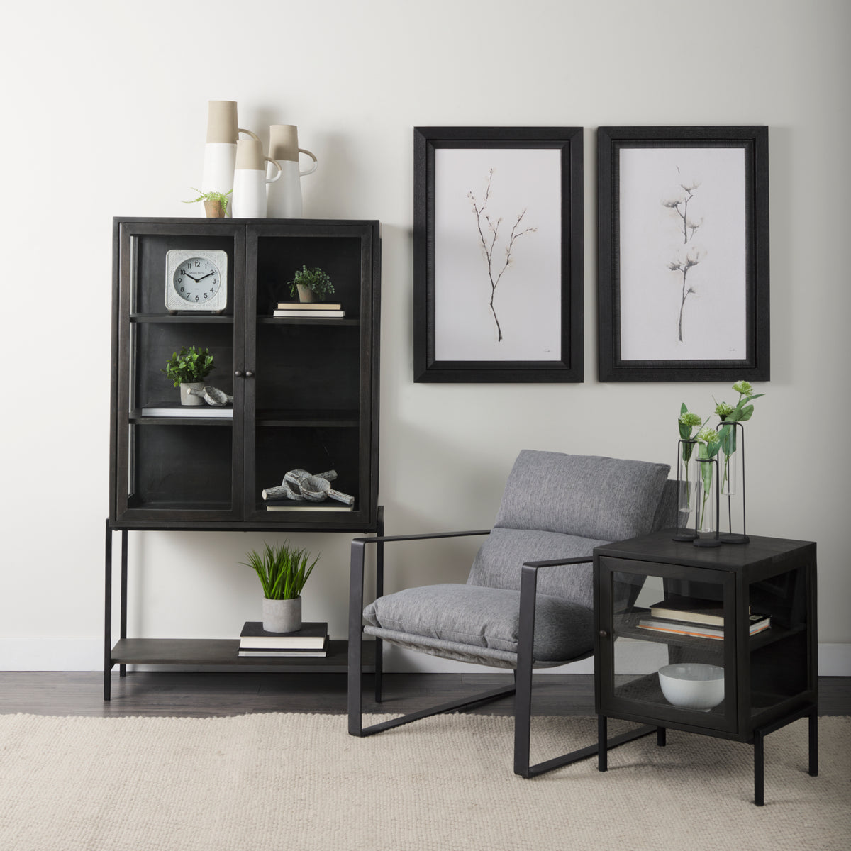 Guilia Castlerock Gray Sling Accent Chair