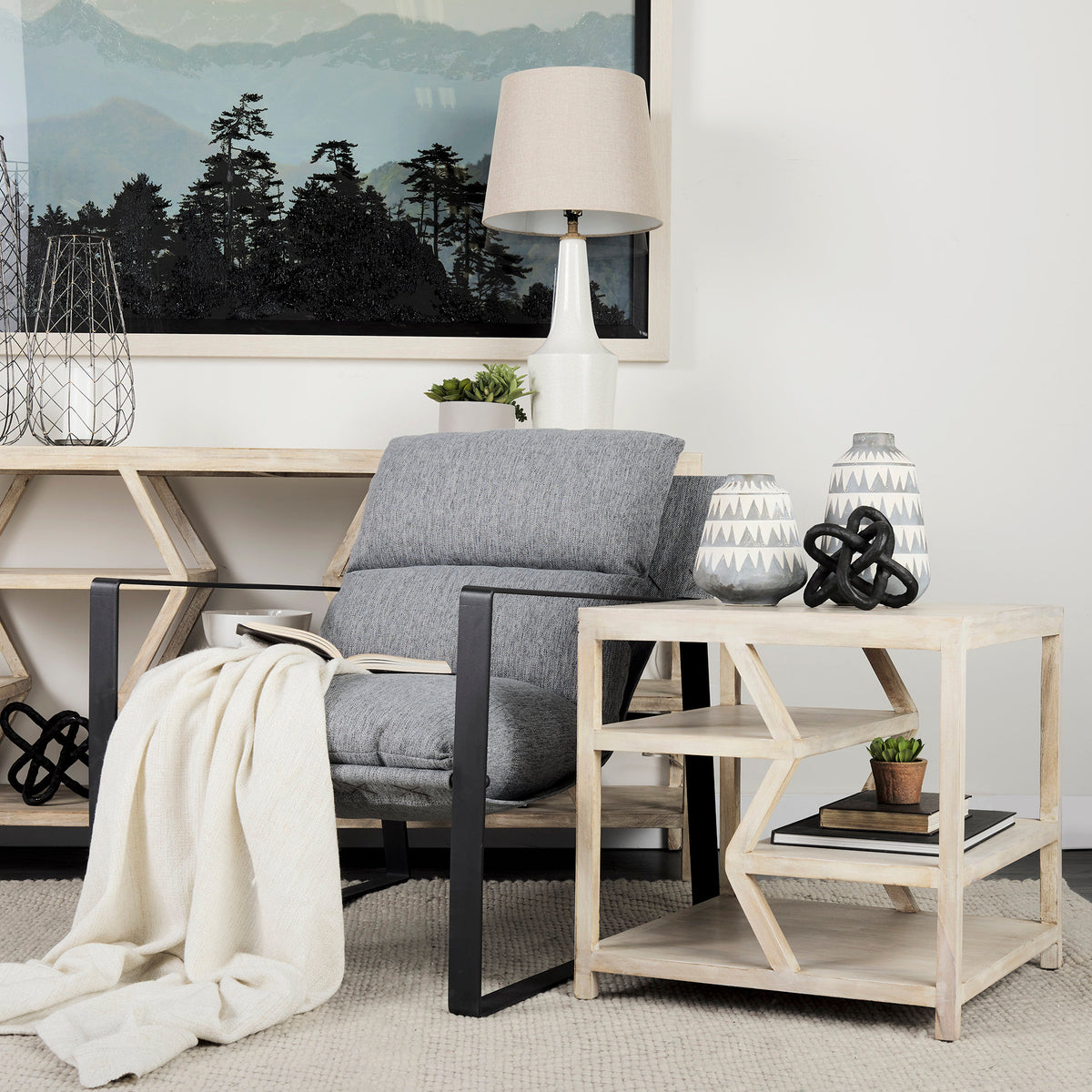Guilia Castlerock Gray Sling Accent Chair