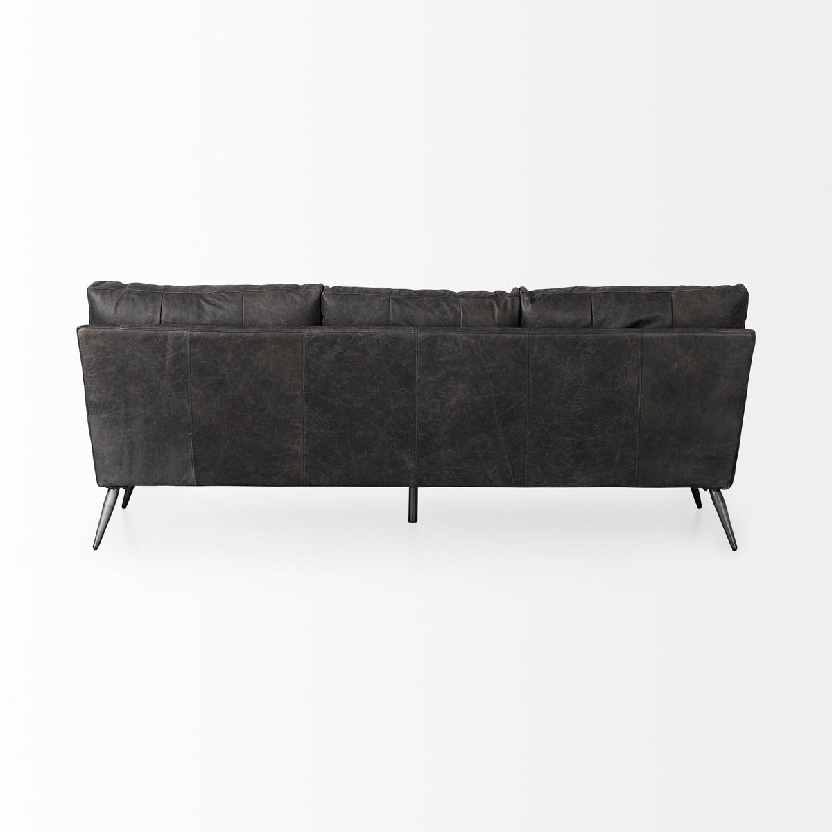 Cochrane Black Genuine Leather 3-Seater Sofa