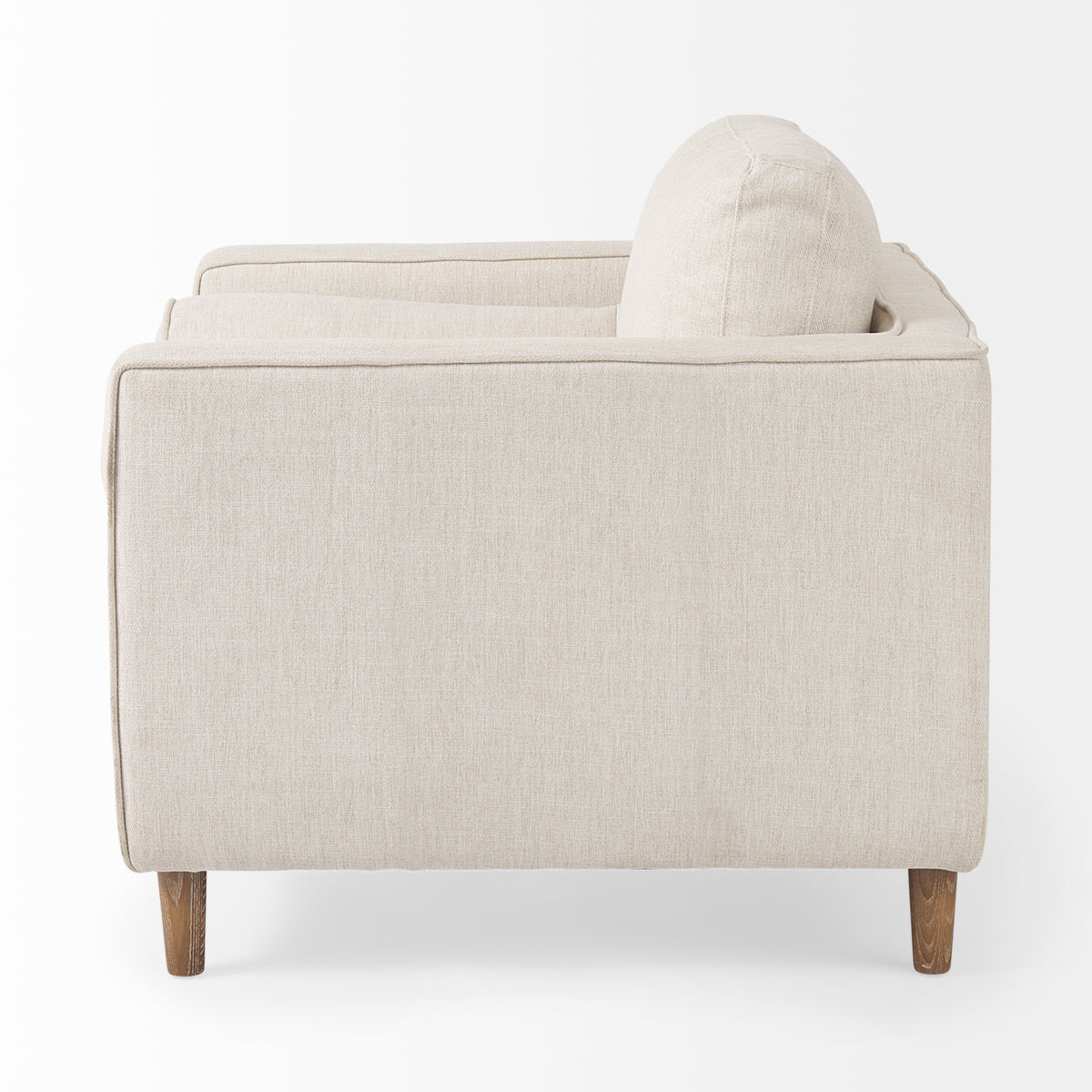 Loretta Cream Fabric Arm Chair with Bolster Pillows