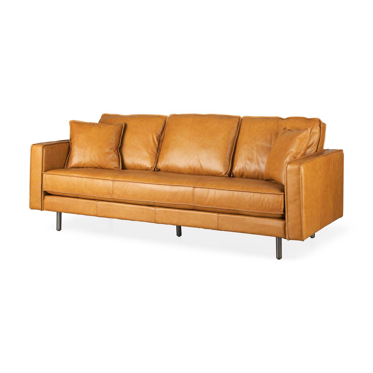 D'Arcy Tan Genuine Leather 3-Seater Sofa