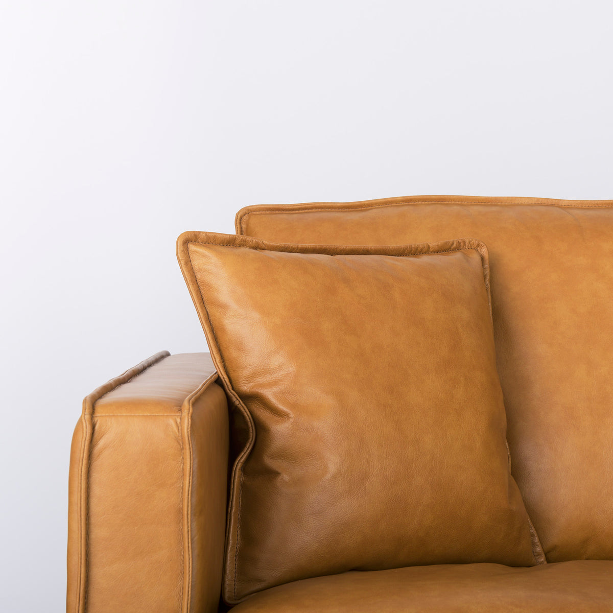 D'Arcy Right Chaise Tan Genuine Leather Sectional