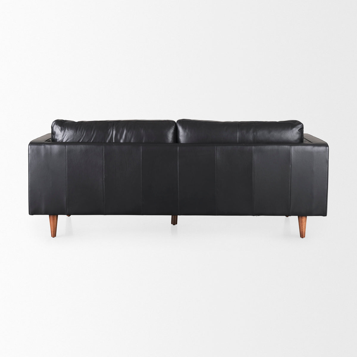 Svend Black Genuine Leather 3-Seater Sofa