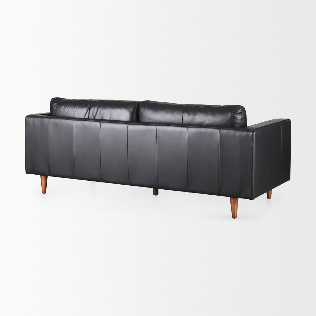 Svend Black Genuine Leather 3-Seater Sofa