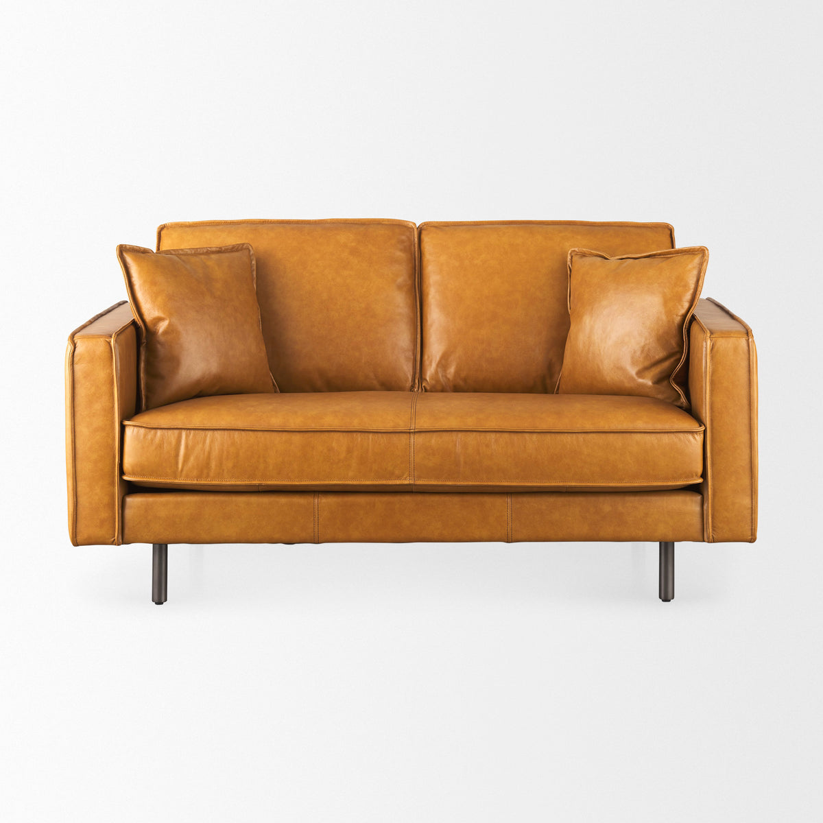 D'Arcy Tan Genuine Leather Loveseat