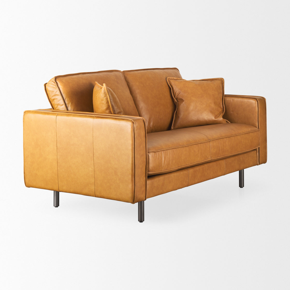 D'Arcy Tan Genuine Leather Loveseat