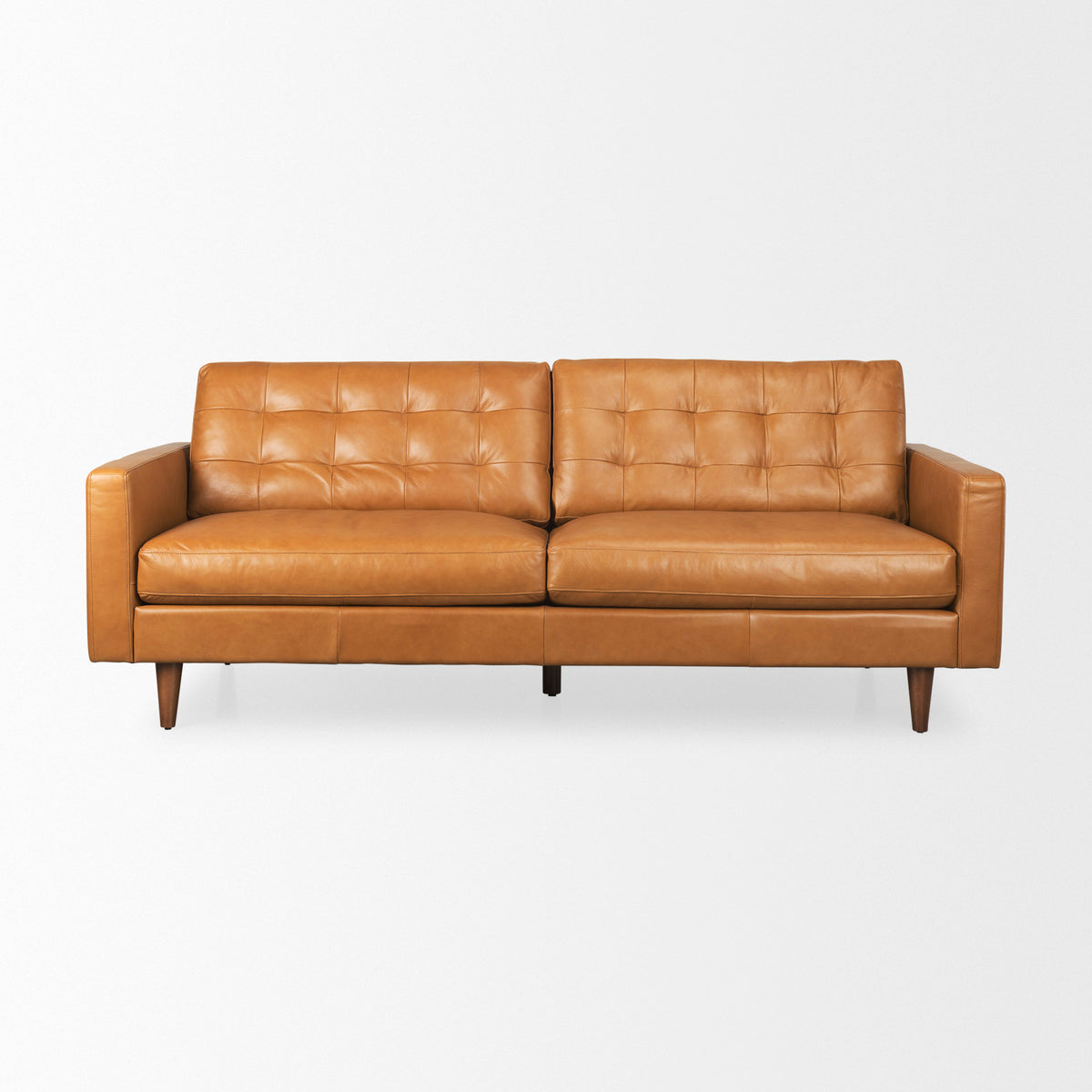 Olaf Tan Genuine Leather 3-Seater Sofa