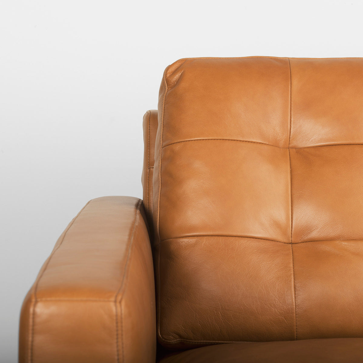 Olaf Tan Genuine Leather 3-Seater Sofa