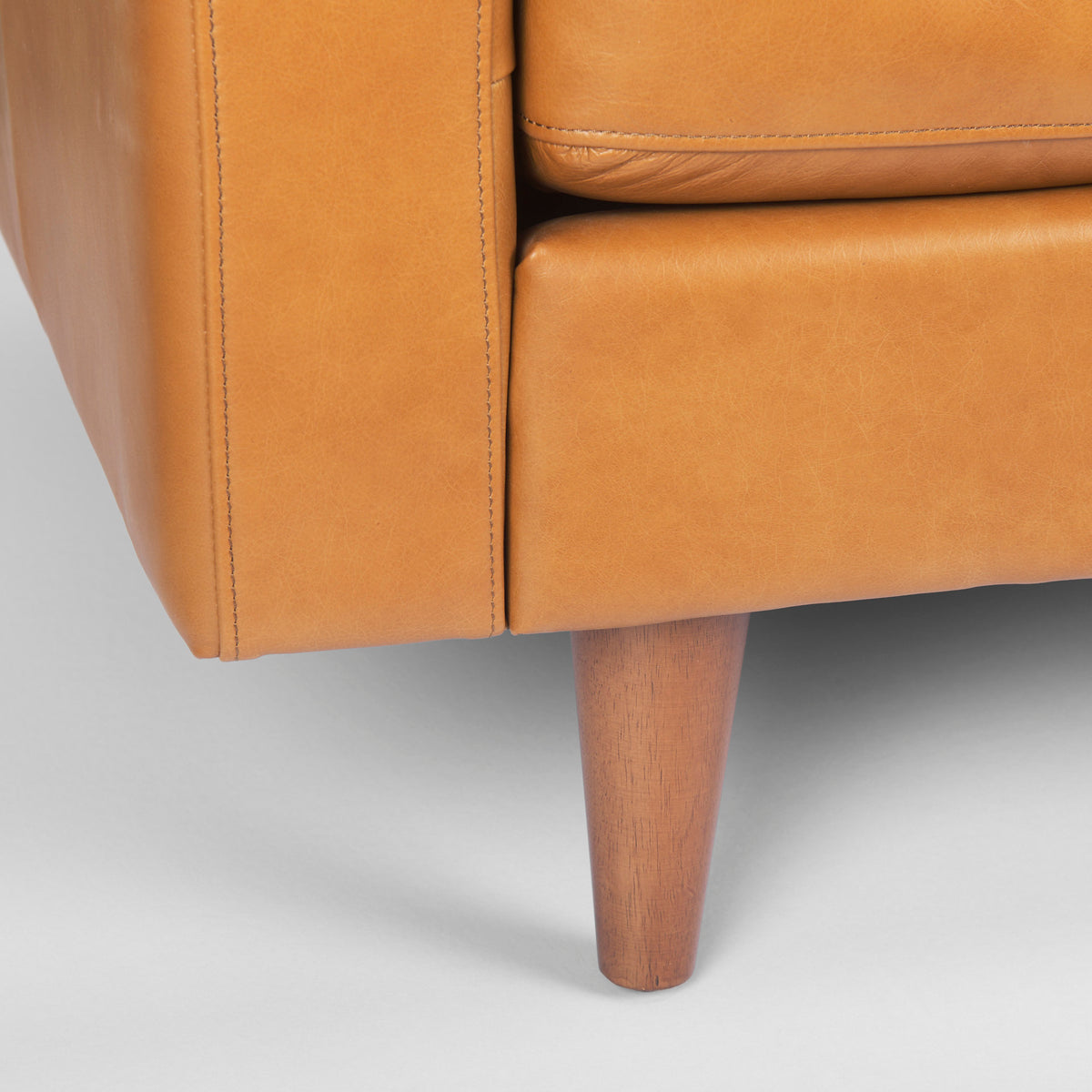 Olaf Tan Genuine Leather 3-Seater Sofa