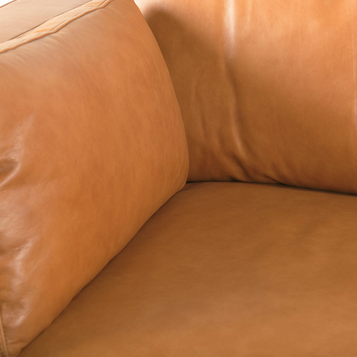 Elton Tan Genuine Leather 3-Seater Sofa