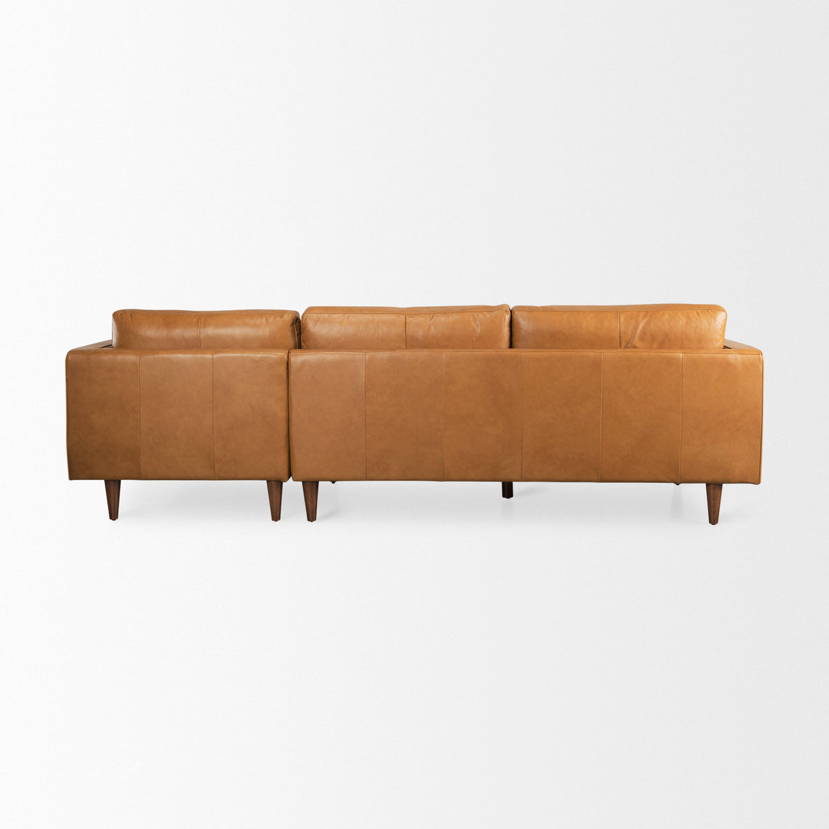 Svend Right Chaise Tan Genuine Leather Sectional