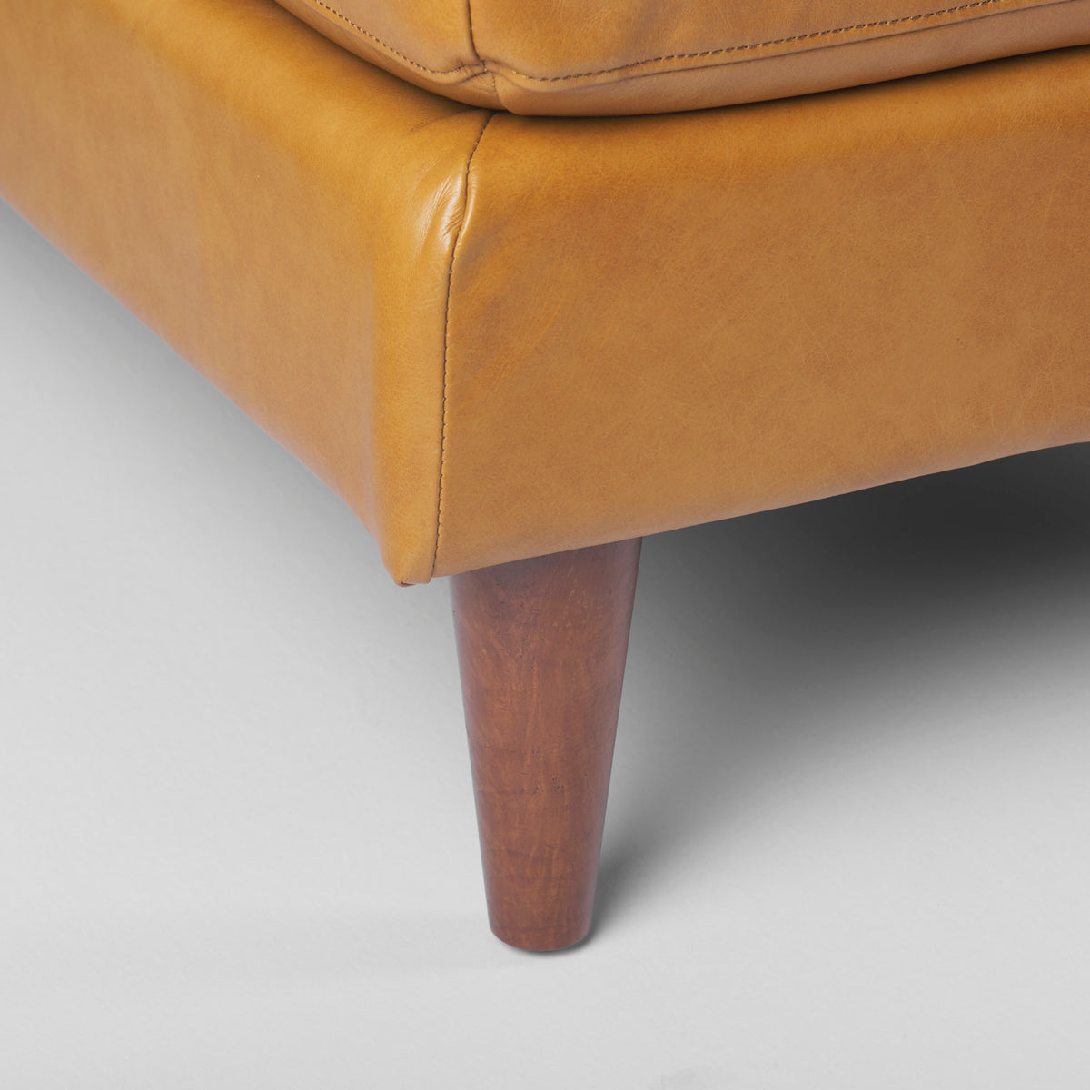 Svend Right Chaise Tan Genuine Leather Sectional