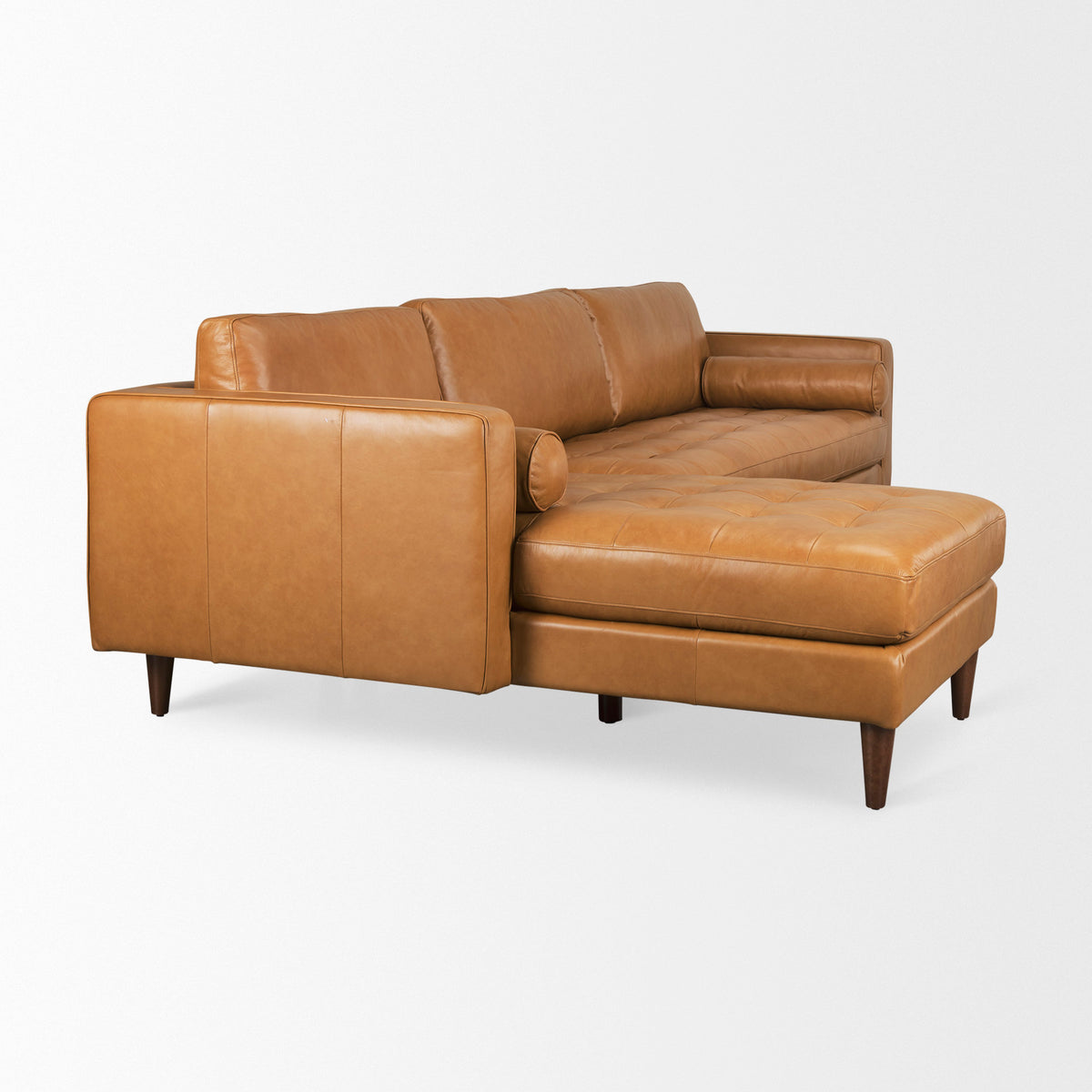 Svend Left Chaise Tan Genuine Leather Sectional