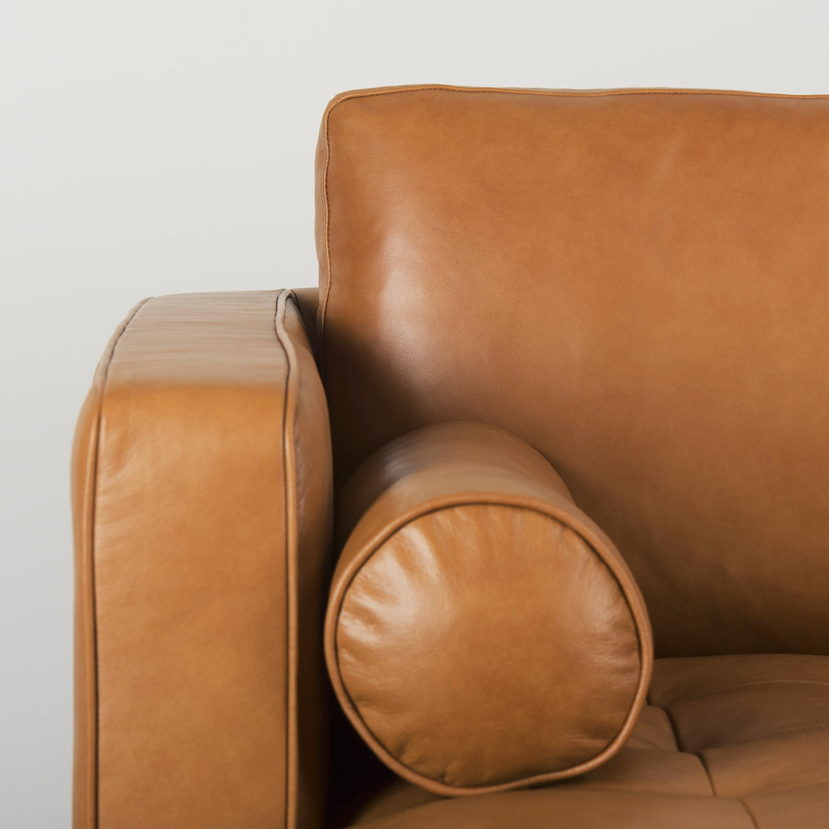 Svend Left Chaise Tan Genuine Leather Sectional