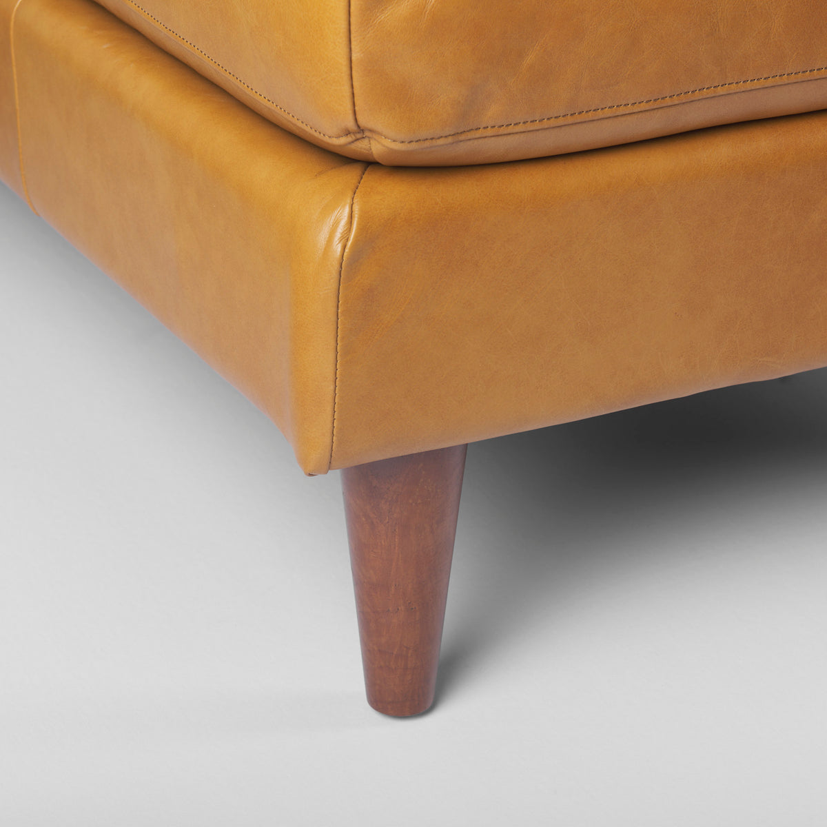 Svend Left Chaise Tan Genuine Leather Sectional