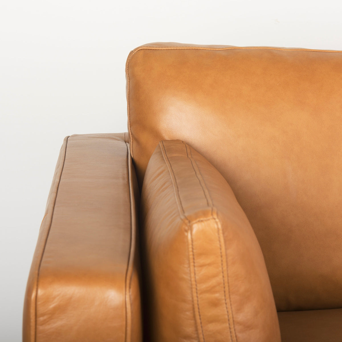 Elton Right Chaise Tan Genuine Leather Sectional
