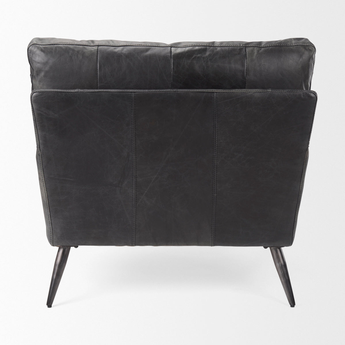 Cochrane Black Genuine Leather Arm Chair