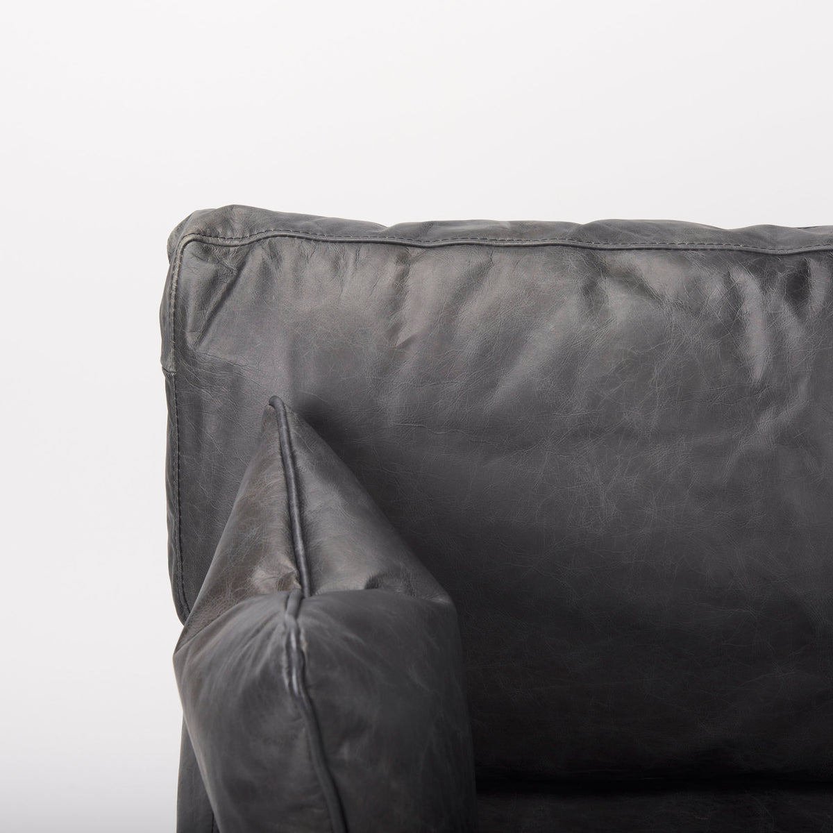 Cochrane Black Genuine Leather Arm Chair
