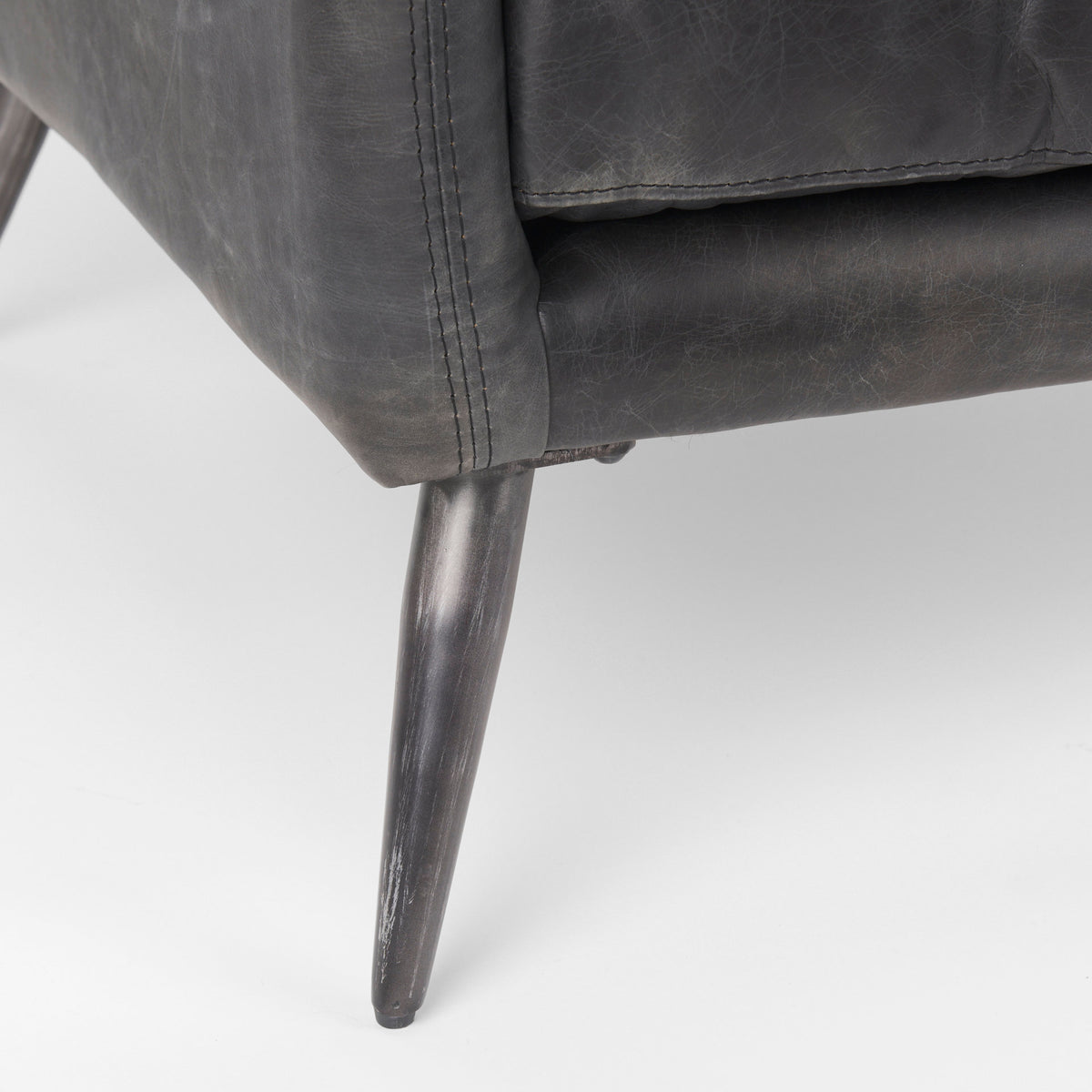 Cochrane Black Genuine Leather Arm Chair