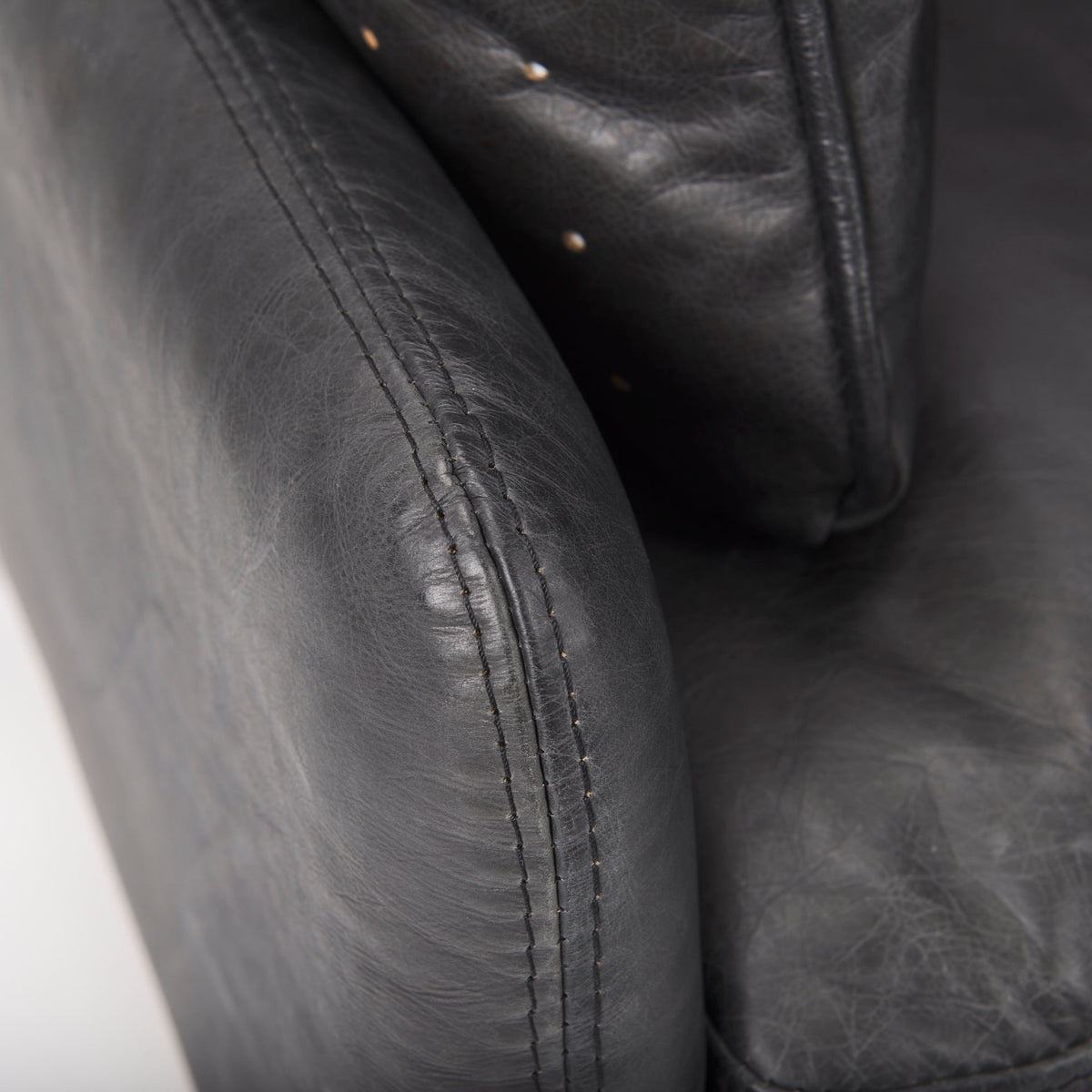 Cochrane Black Genuine Leather Arm Chair